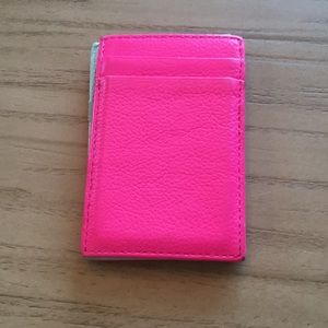 JCrew magic wallet - hot pink and teal